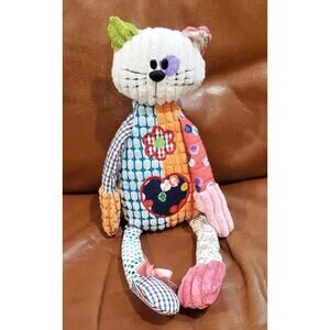 Rare16 Inch Multi-fabric Appliqued Gund Studio G Kitty Cat Stuffed Animal Plush